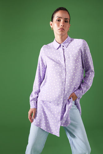 Puantiyeli Relax Fit Sürdürülebilir Gömlek Tunik