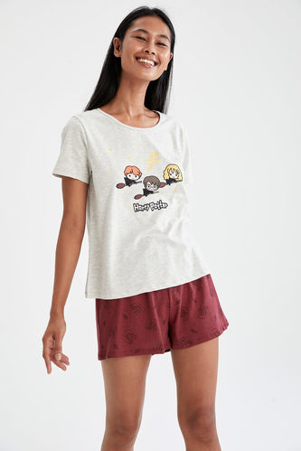 Licensed Harry Potter Short Sleeve T-Shirt And Shorts Pyjamas Set