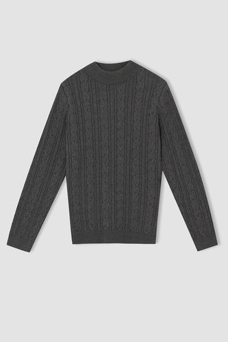 Трикотажний пуловер кольору антра