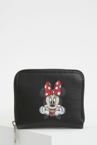 Portefeuille en similicuir sous licence Mickey & Minnie pour femmes