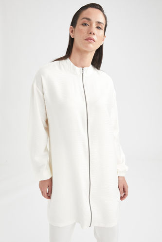 Relax Fit Long Sleeve Front Zip Tunic