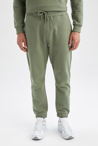 Relaxed Fit Sweatpants - Khaki green - Men