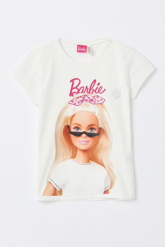 Girl Short Sleeve Barbie Printed Touch Light T-Shirt