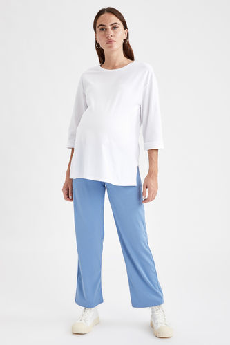 Relaxed Fit Wide Led Maternity Trousers