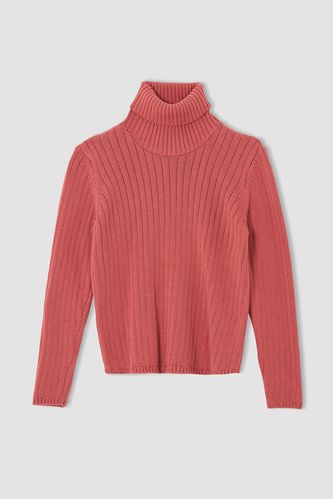 Girl Relax Fit Turtleneck Knitwear Sweater