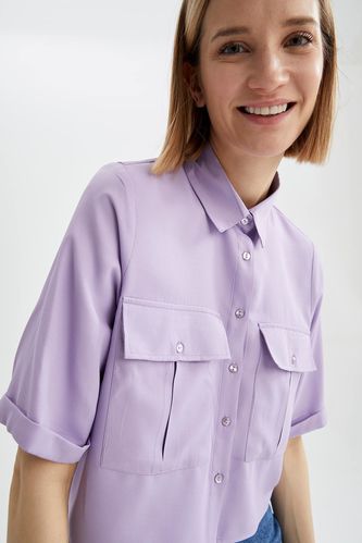 Рубашка с коротким рукавом с коротким рукавом dobby для женщин