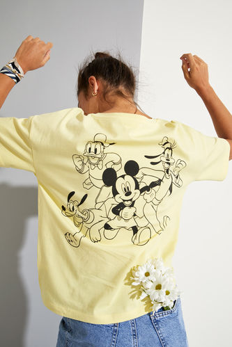 Disney Mickey and Friends  Sırt Baskılı Kısa Kollu %100 Pamuk Tişört