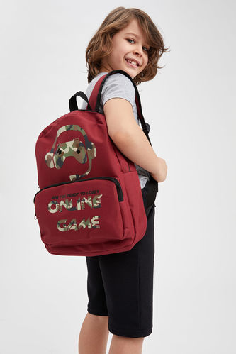 Boy Gamer Printed Embroidered Backpack
