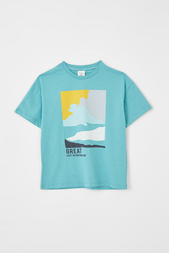 Boy Printed Short Sleeve Crew Neck T-Shirt