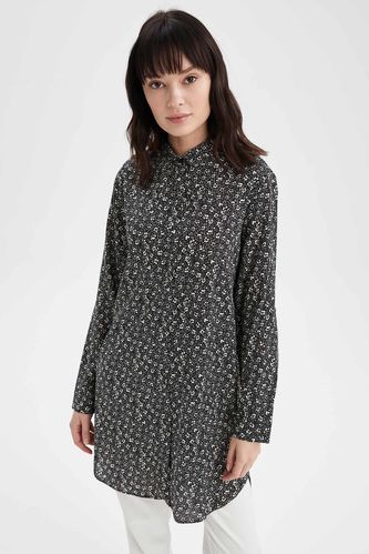 Modest- Relaxed Fit Double Pocket Button-Down Tunic