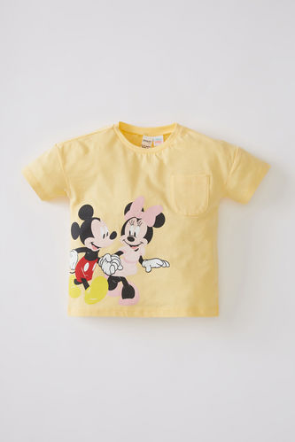 Licensed Minnie And Mickey Mouse Short Sleeve Crew Neck T-Shirt