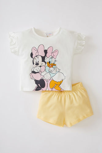 Kız Bebek Minnie Mouse Pamuklu Tişort Ve Şort Takımı