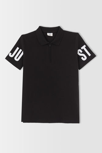Boy Printed Short Sleeve Polo Shirt