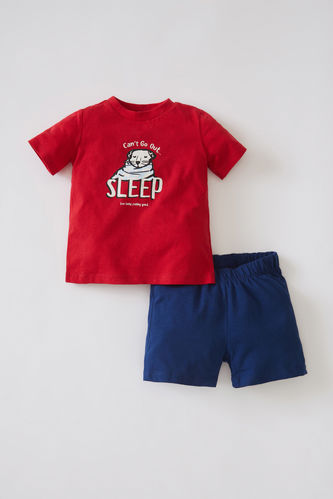 Erkek Bebek Baskılı Kısa Kollu Pijama Takım