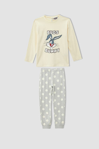 Kız Çocuk Bugs Bunny Lisanslı Uzun Kollu Pijama Takımı