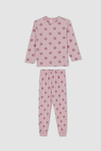 Kız Çocuk Desenli Uzun Kollu Pijama Takımı