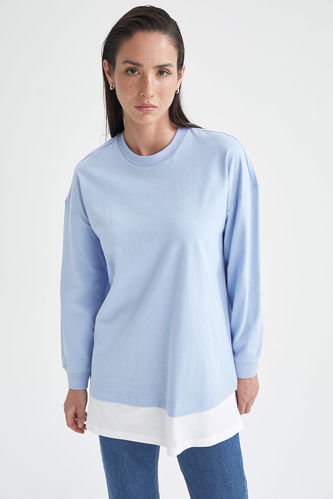 Regular Fit Basic Sweatshirt %100 Pamuk Tunik