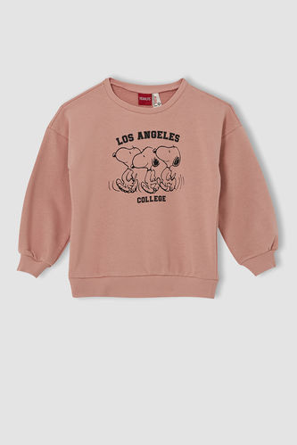 Kız Çocuk Snoopy Lisanslı Oversize Fit Sweatshirt