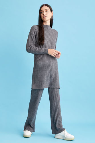 Relaxed Fit Palazzo Knit Trousers