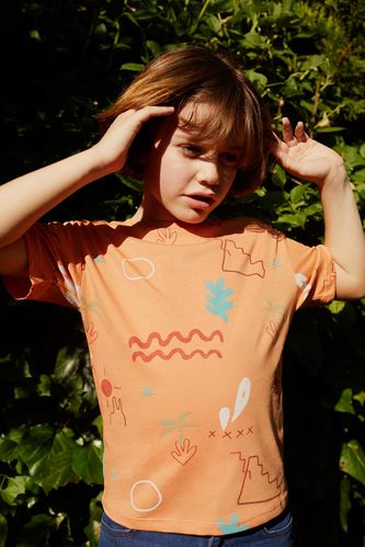 Erkek Çocuk Oversize Desenli Kısa Kollu Tişört