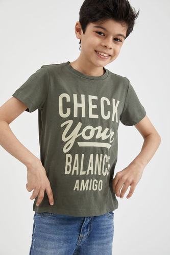 Boy Text Printed Short Sleeve T-Shirt