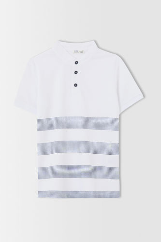 Boy Striped Short Sleeve Polo Shirt