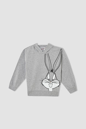 Kız Çocuk Bugs Bunny Kapüşonlu Sweatshirt