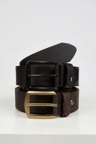 Faux Leather 2-Pack Daily Belt