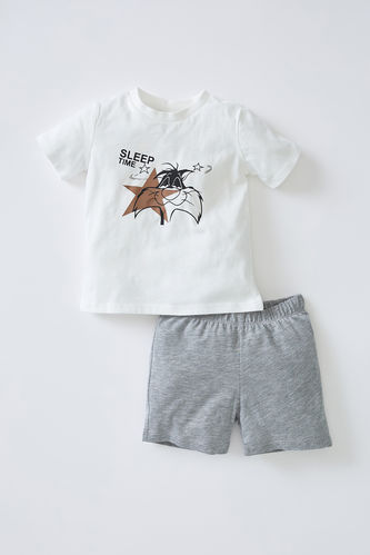 Erkek Bebek Sylvester Lisanslı Kısa Kollu Pamuklu Pijama Takımı