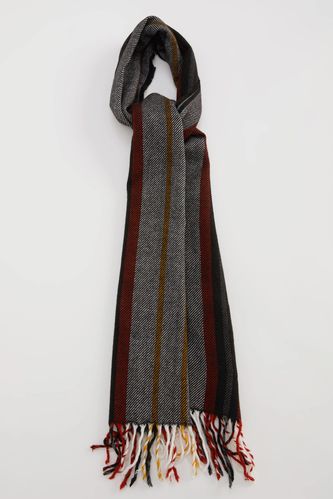 Printed Scarf With Fringed Ends