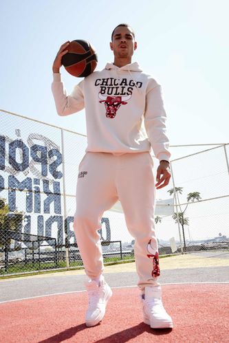 NBA Chicago Bulls Lisanslı Regular Fit Pamuklu Jogger Eşofman Altı