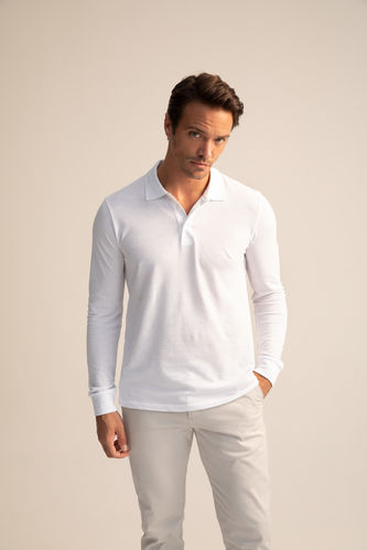 Slim Fit Basic Long Sleeve Polo Shirt