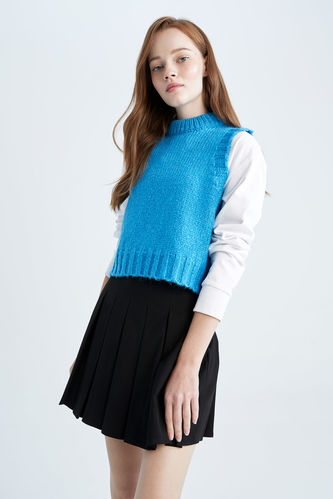 Cool Slim Fit Crew Neck Extra Doux Crop Knitwear Pull