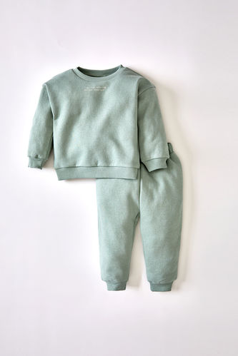 Baby Girl Letter Printed Sweatshirt and Sweatpants Set