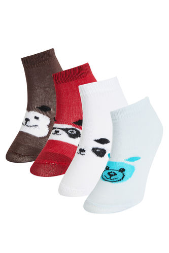 Erkek Bebek Panda Desenli 4'lü Çorap