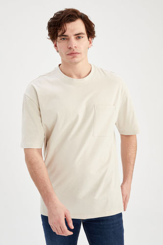 Oversized Short Sleeve One Side Pocket T-Shirt