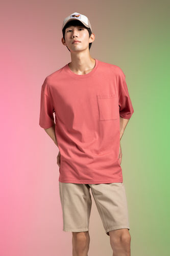 Oversize Fit Basic T-Shirt aus Baumwolle