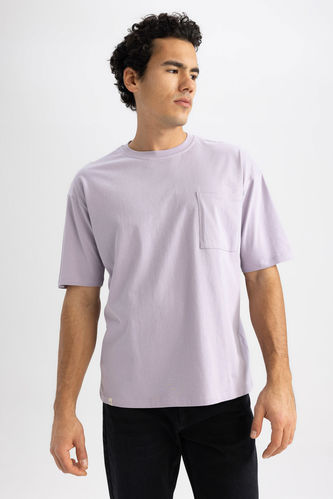 Oversized Short Sleeve One Side Pocket T-Shirt