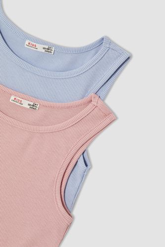 Girl's Basic Flexible Textured 2-piece Crop Undershirt