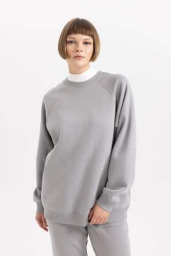 Gris FEMME Sweat- Shirt Coupe Oversize 2910513