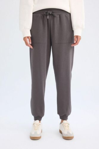 Regular Fit Jogger Eşofman Altı Basic Düz Beli Lastikli Bağcıklı Cepli