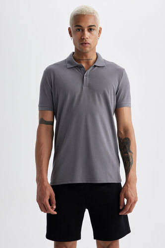 Slim Fit Polo Collar Pique T-Shirt