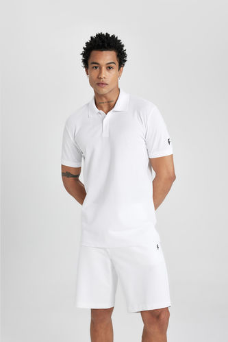 White MAN Defacto Fit Slim Fit Polo Neck Polo T-Shirt 2794518 | DeFacto