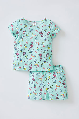Ensemble de pyjama en coton à manches courtes pour bébé fille