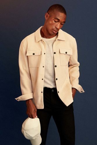Lightweight puffer jacket - Beige - Men | H&M IN
