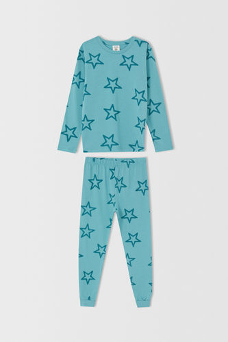 Erkek Çocuk Yıldız Desenli Uzun Kollu Pijama Takımı