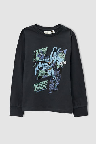 Boy Licensed Batman Long Sleeve Crew Neck T-Shirt