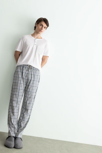 Short Sleeve Check Print Pyjama Set