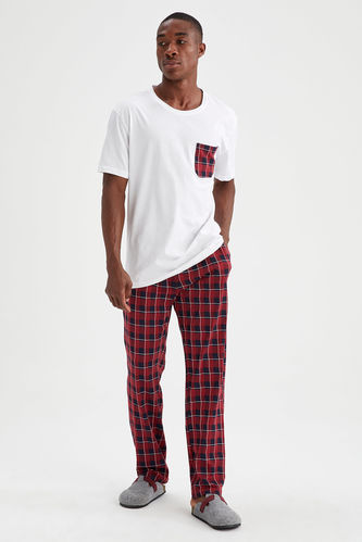 Slim Fit Ekose Desenli Pijama Takımı