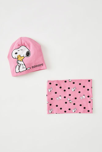 Baby Girl Snoopy Licensed 2-Piece Scarf-Beret Set